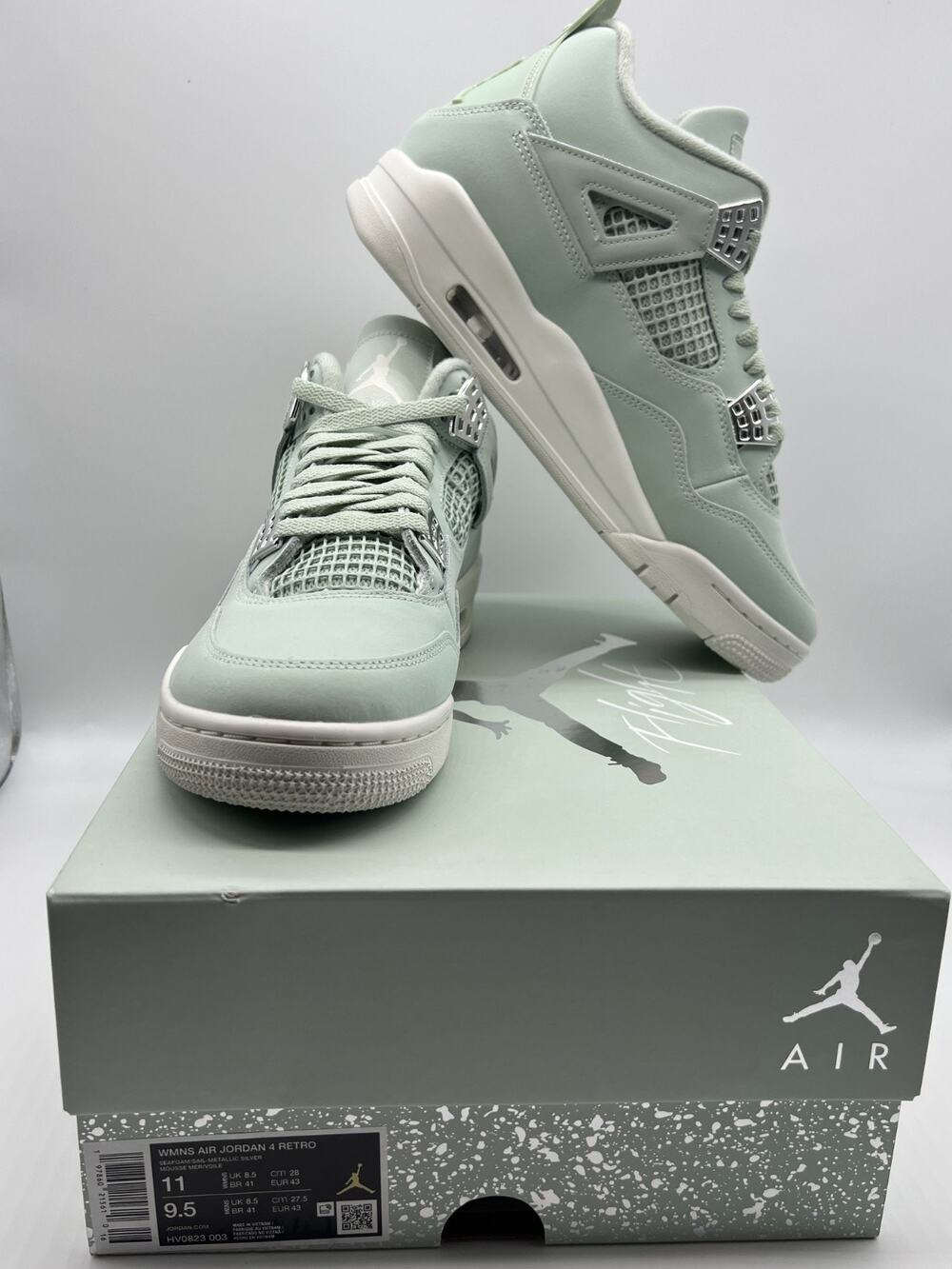 Jordan 4 Retro Seafoam Sail Women's Size 11W/9.5M HV0823-003 New